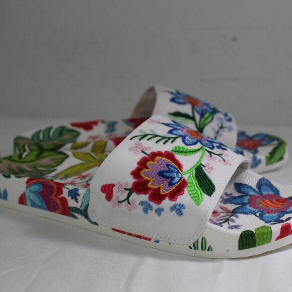 NWT Johnny Was Biya JWLA Embroidered Rumba Slide Slide Pool Sandals Slip Ons 10 - Picture 2 of 7
